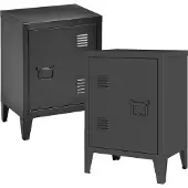 En.casa Nachtschrank Inari 2er Set Türgriff rechts und links Schwarz