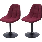 Mendler 2er-Set Esszimmerstuhl MCW-A60, Küchenstuhl Stuhl Drehstuhl, Stahl MVG Stoff/Textil Chenille (465g/m²) bordeaux