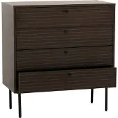 Mendler Kommode MCW-N78, Sideboard Schrank, 4 Schubladen, skandinavischer Stil Metall Holz Melamin MVG 85x80x40 dunkelbraun