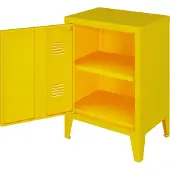 En.casa Nachtschrank Inari Türgriff rechts Stahl Gelb