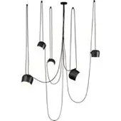 Flos Aim LED-Pendelleuchte 5er-Set-Schwarz-mit LED (2700K)