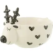 J-Line Schale in Creme/ Schwarz - Ø 13 cm - onesize