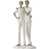 J-Line Dekofigur in Weiß/ Taupe - (B)13,5 x (H)26 cm - onesize