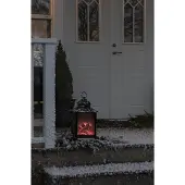 Konstsmide - LED Laterne, groß, Kamin, 8h Timer, Trafo- und battebetrieben, 6 warm weiße Dioden, 4,5V Außentrafo/batteriebetrieben, 0,6W, schwarzes Kabel, Batterie: 3 x C 1,5V (exkl.)