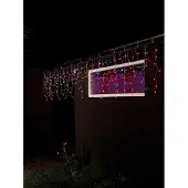Konstsmide - LED Eisregen Lichtervorhang, mit bunten Globes, 200 bunte Dioden, 24V Außentrafo, transparentes Kabel ; 3672-503