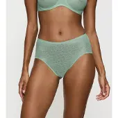 Triumph Maxislip "Signature Sheer", Damen, Gr. 36, grün (misty turquoise), Obermaterial: 51% Polyamid, 49% Elasthan, figurbetont, Unterhosen Maxislip, Monogramm-Tüll
