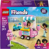 LEGO Friends Zuckerwattestand, Spielset für kreative Rollenspiele mit 2 Minifiguren, fahrbarem Stand und Zubehör, Geschenk für Mädchen ab 6 Jahren, Bauset mit Mini Puppen 42643