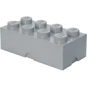 LEGO Aufbewahrungsstein mit 8 Noppen in Steingrau