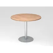 Hjh OFFICE PRO BISTRO F100R S - System Konferenztisch Nussbaum Silber Ø 100