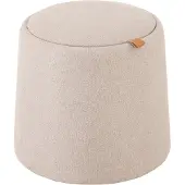 J-Line Puff/Beistelltisch Rund Textil/Holz Beige