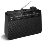 Philips TAR2509/10, Tragbar, Analog, AM, FM, Analog, 3,5 mm, Schwarz