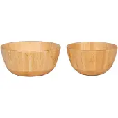 House Nordic | Set mit 2 Chefalu-Servierschalen Natur Bambus 15x15x7 cm | NADUVI