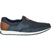 Rieker Herren Slipper Halbschuh Mesh Gummizug 11954, Größe:43 EU, Farbe:Blau