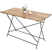 Mendler Biergartentisch MCW-J40, Klapptisch Gartentisch, Gastronomie-Qualität Akazie MVG- 120x60cm naturfarben