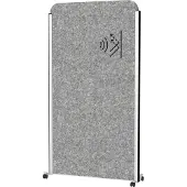 MAUL Mobiles Stellwandsystem MAULcocoon Akustik, B 1000 x H 1800 mm, dunkelgraue Oberfläche, silber