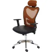 MCW Profi-Bürostuhl Pamplona, Chefsessel Drehstuhl Schreibtischstuhl, Kunstleder braun