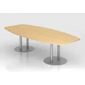 Hjh OFFICE PRO KARAT S 28 S - Karat Ahorn mit Säulenfuß/Silber 280 x 130