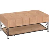 Mendler Couchtisch MCW-N30, Wohnzimmertisch Tisch Sofatisch Beistelltisch, Ablage Massiv-Holz MDF, 51x120x61cm