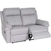 Mendler 2er Kinosessel MCW-L94, Relaxsessel Fernsehsessel mit Armlehne, Liegefunktion Nosagfederung Stoff/Textil hellgrau