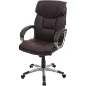 Mendler Bürostuhl MCW-A71, Chefsessel Drehstuhl, Kunstleder coffee-braun