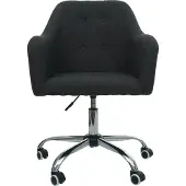 Mendler Bürostuhl MCW-L92, Drehstuhl Schreibtischstuhl Computerstuhl Bürosessel Stuhl, mit Armlehne Stoff/Textil dunkelgrau