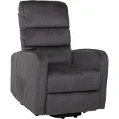 Mendler Fernsehsessel MCW-K62, Sessel Relaxsessel TV-Sessel, Liegefunktion Aufstehhilfe elektrisch, Metall Chenille dunkelgrau
