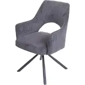 MCW Esszimmerstuhl MCW-K30, Küchenstuhl Lehnstuhl, drehbar Auto-Position, Stoff/Textil MVG Kord-dunkelgrau