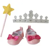 Heless Puppen-Accessoires-Set "Prinzessin Lillifee", 3-teilig : Ballerinas, Glitzerkrone und Zauberstab