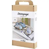 Creativ Company Bastelset Decoupage Austernschalen Blau Bastelpaket