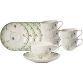 Villeroy & Boch Tasse "Kaffeetassen mit Untertassen Colourful Spring 230 ml 6er Set bunt", bunt, Porzellan, Trinkgefäße, Tasse