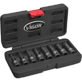 Vigor Schlagschrauber Schraubendrehereinsatz Satz V7018 1/2" XZN 8-teilig