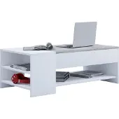 VCM Holz Couchtisch schlicht | Maße ca. H. 35 x B. 100 x T. 50 cm | Wohnzimmertisch mit Schublade - Tindus