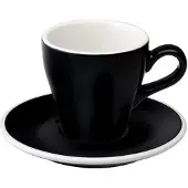 Loveramics Tulip - Cup and sauecr - Cappuccino 180 ml - Black