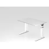 Hjh OFFICE PRO UNDA 12 W - 120 x 80 höhenverstellbar Weiß/Weiß