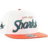 47 Nhl San Jose Sharks Script Side Two Tone Captain Kappe