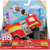 Spin Master Disney Junior Firebuds, Bo und Flash Spielzeug-Feuerwehrauto mit Rückzugmotor und Wheelie-Action, Kinderspielzeug für Jungen und Mädchen, Feuerwehrauto, 3 Jahr(e), Kunststoff, Grau, Rot, Weiß