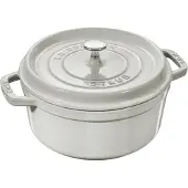 Staub Round Cast Iron Pot - 2.2 ltr White Truffle