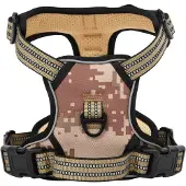 vidaXL Hundegeschirr Reflektierend Verstellbar Camouflage Braun L