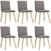 vidaXL Esszimmerstühle 6 Stk. Taupe Stoff