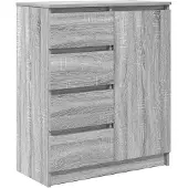 vidaXL Sideboard mit Schubladen Grau Sonoma 71x35x84 cm Holzwerkstoff