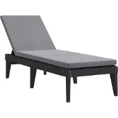 The Living Store Sonnenliege mit Auflage Anthrazit 186x60x29 cm PP