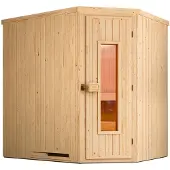 Weka Sauna "Element-Ecksauna VARBERG 1" vorgefertigte Elemente, isolierte Holztür