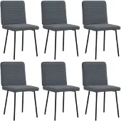 vidaXL Esszimmerstühle 6 Stk. Dunkelgrau Samt