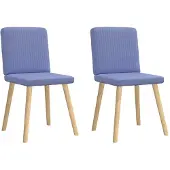 vidaXL Esszimmerstühle 2 Stk. Jeansblau Stoff