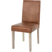 Mendler Esszimmerstuhl Littau, Küchenstuhl Stuhl, Stoff/Textil MVG- WildKunstleder, braune Beine
