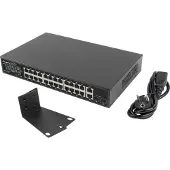 Lanberg RSGE-24P-2GE-2S-250, Unmanaged, Rack-Einbau