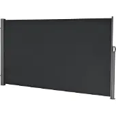 Pro-Tec Seitenmarkise 180 x 300 cm Schwarz Sichtschutz Markise Sonnen- & Windschutz