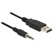 DeLOCK 1.8m USB2.0-A/3.5mm, 3.5mm, Männlich, USB Typ-A, Männlich, 1,8 m, Schwarz