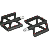 Zeray Pedale bmx- Mountainbike Downhill Alu Kohlefaser Gewinde 9-16 mit roten Noppen