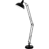 Eglo BORGILLIO Stehleuchte Stehlampe Lampe - L38 x H190 cm - schwarz - 1X60W exkl. - IP20
